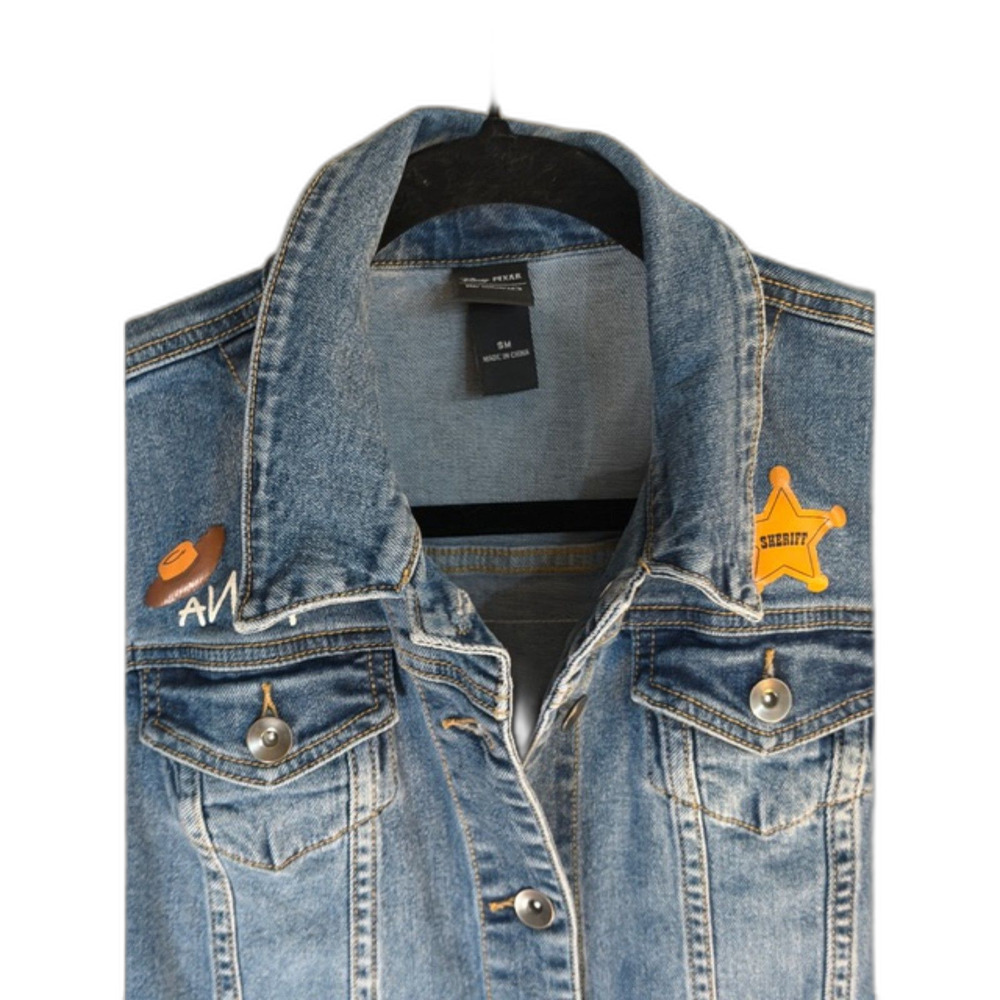 Disney Pixar Toy Story Denim Vest Sheriff Woody Jessie Patches Size S/M - Picture 2 of 10